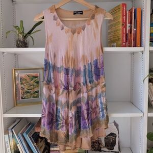 Vintage Shiva Women's Sleeveless Top Embroidered Floral Free Size Boho Artsy